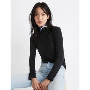 Madewell Cotton ribbed Turtle neck flare sleeves bell